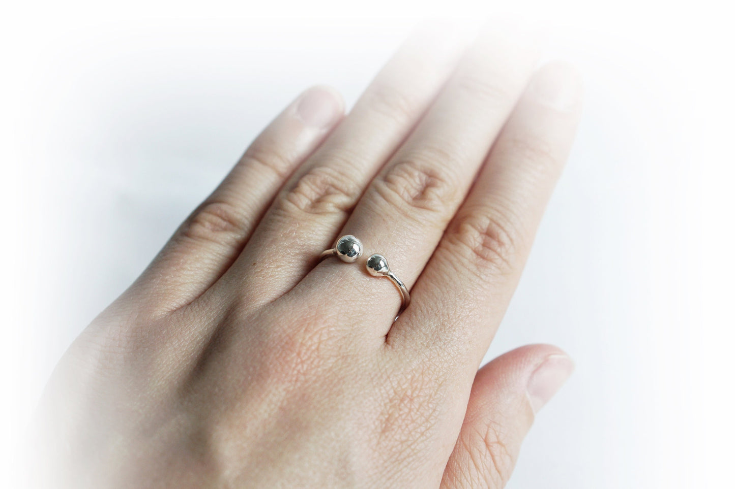 Open Spheres Recycled Sterling Silver Ring