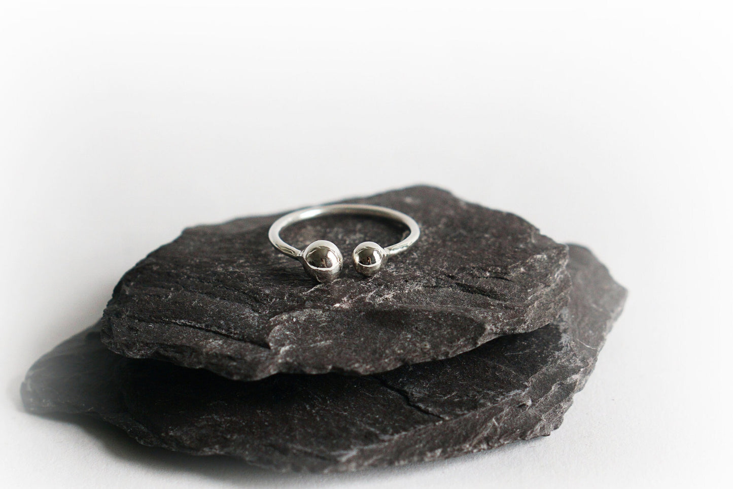 Open Spheres Recycled Sterling Silver Ring