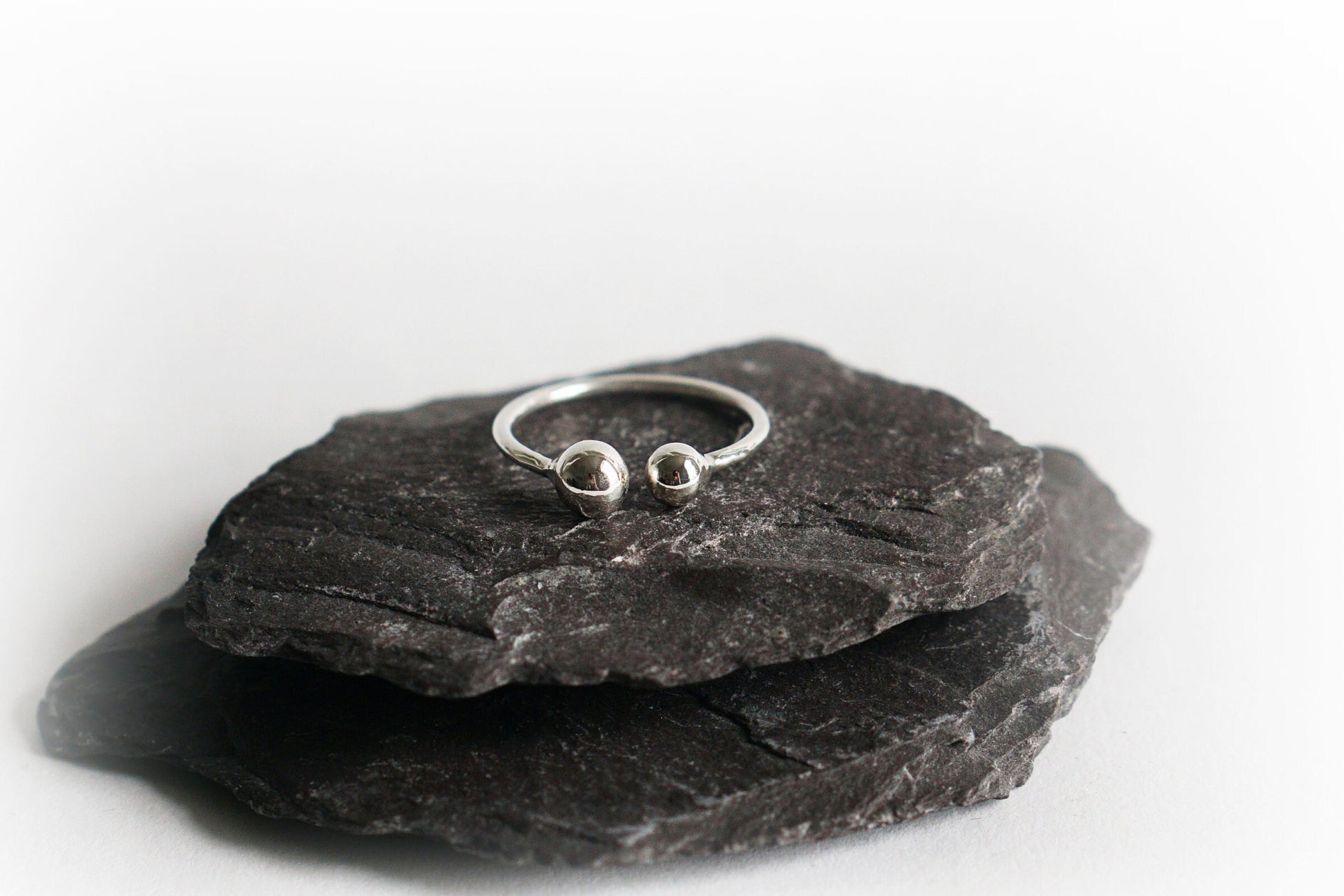 Open Spheres Recycled Sterling Silver Ring