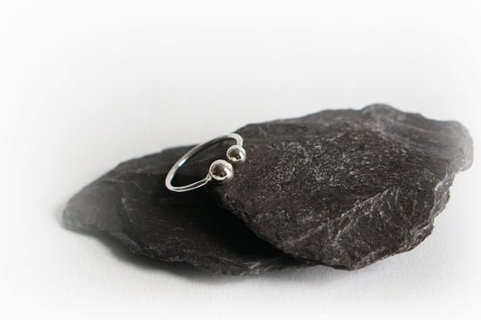 Open Spheres Recycled Sterling Silver Ring