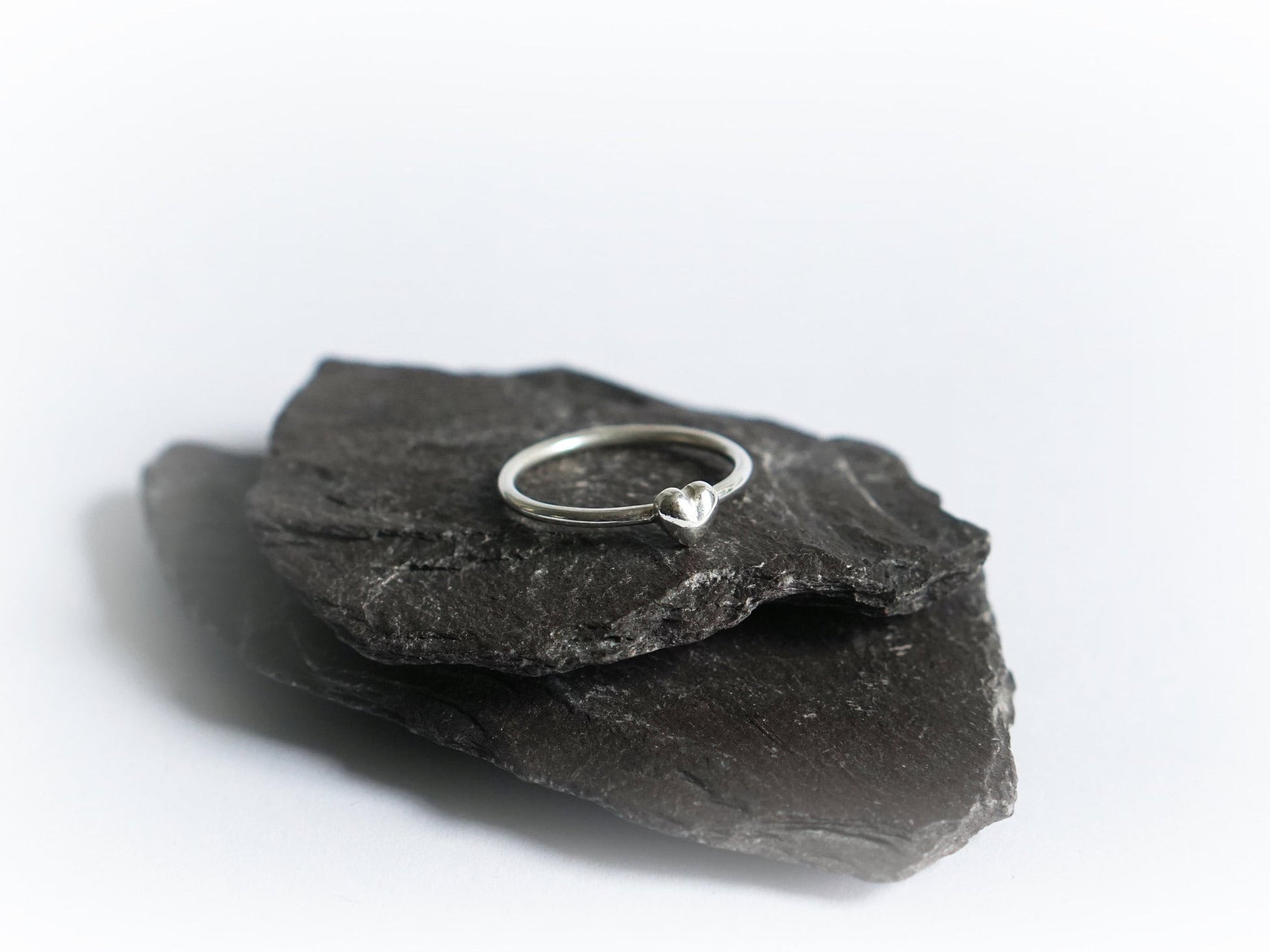 Solid Heart Sterling Silver Ring ~ statement ring, hammered, modern, texture, love, round, stacking ring, stackable, friendship, recycled