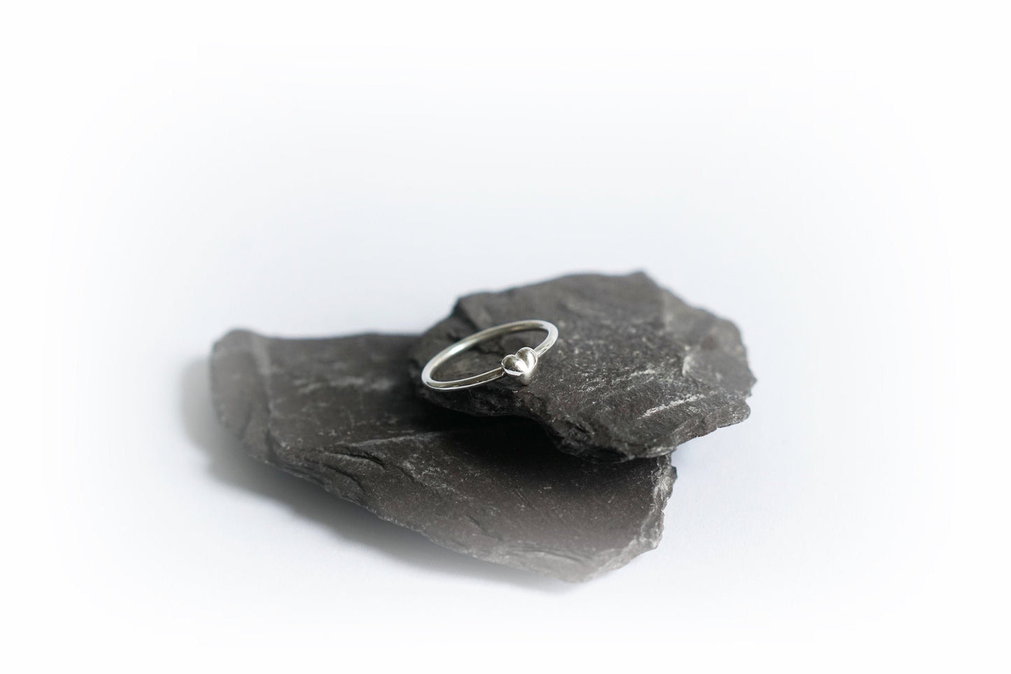 Solid Heart Sterling Silver Ring ~ statement ring, hammered, modern, texture, love, round, stacking ring, stackable, friendship, recycled