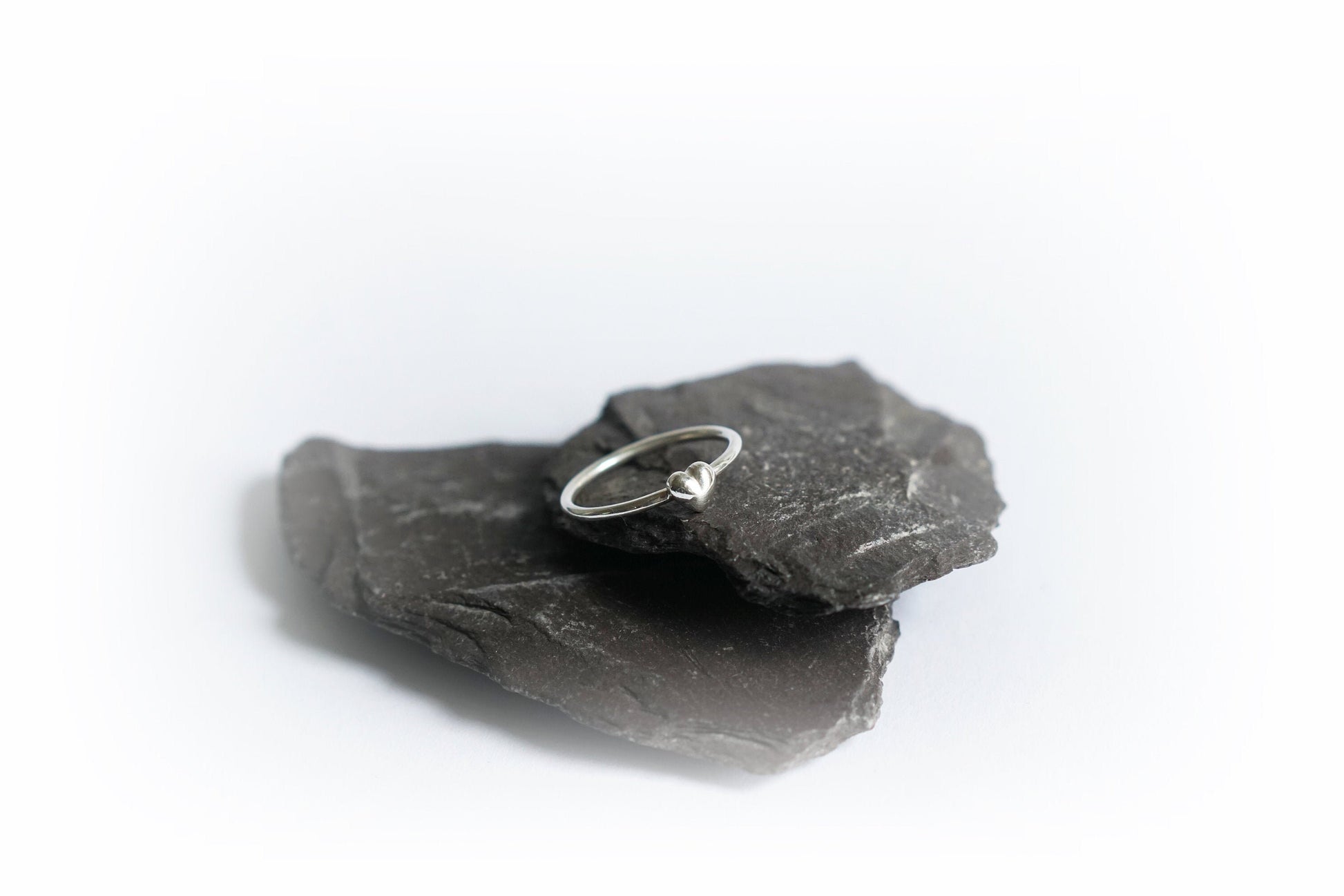 Solid Heart Sterling Silver Ring ~ statement ring, hammered, modern, texture, love, round, stacking ring, stackable, friendship, recycled