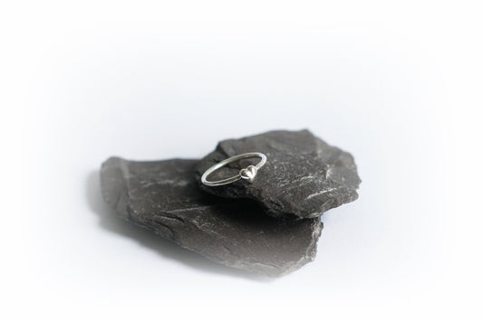 Solid Heart Sterling Silver Ring ~ statement ring, hammered, modern, texture, love, round, stacking ring, stackable, friendship, recycled