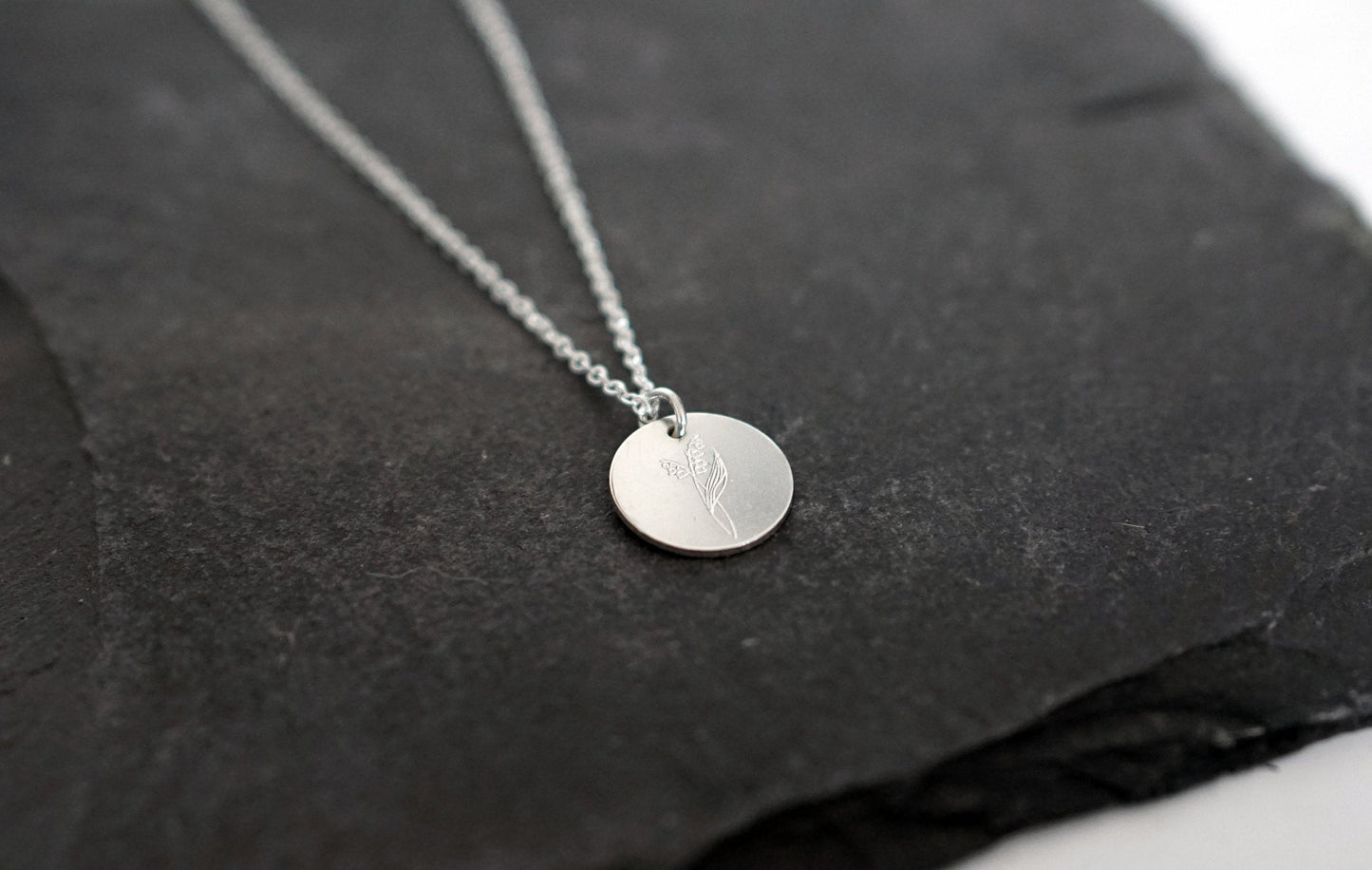 Personalised Birth Flower Sterling Silver or Gold Filled Necklace