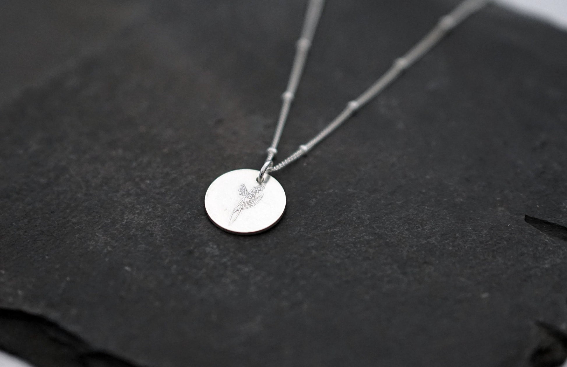 Personalised Birth Flower Sterling Silver or Gold Filled Necklace