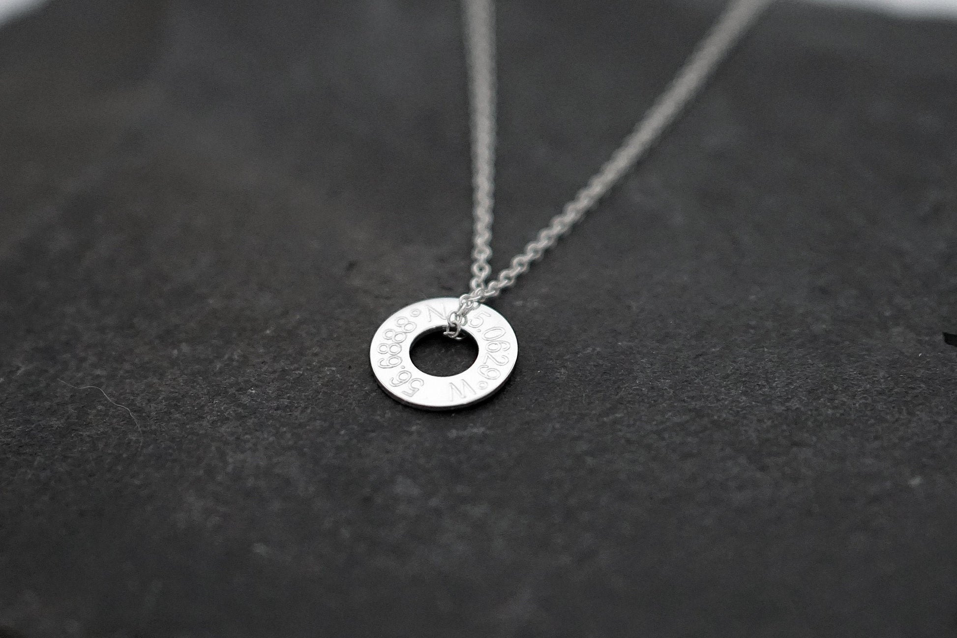 Engraved Personalised Sterling Silver Washers Necklace
