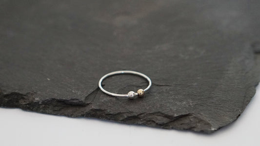 Fidget Ring Gold Filled & Silver Beads Sterling Silver