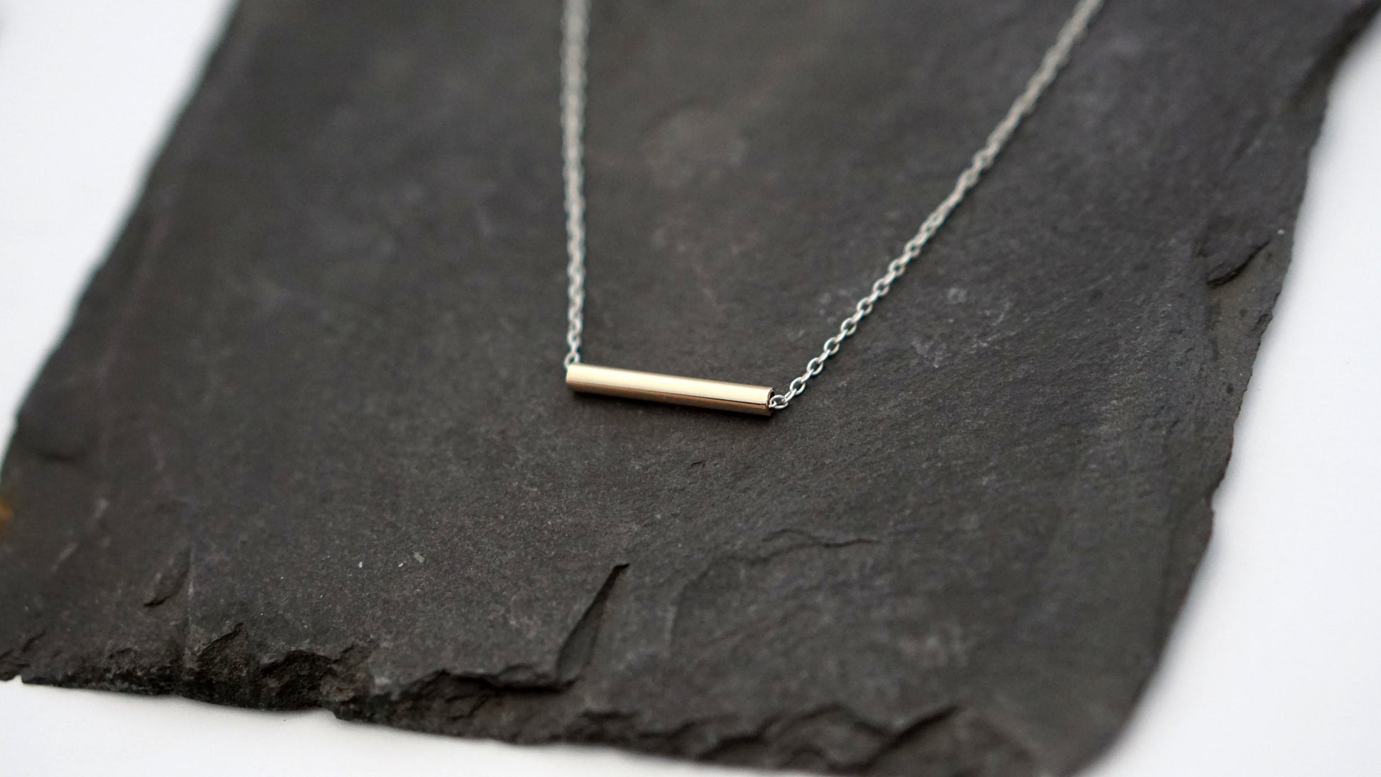 Solid Recycled 9ct Gold Bar Layering Necklace