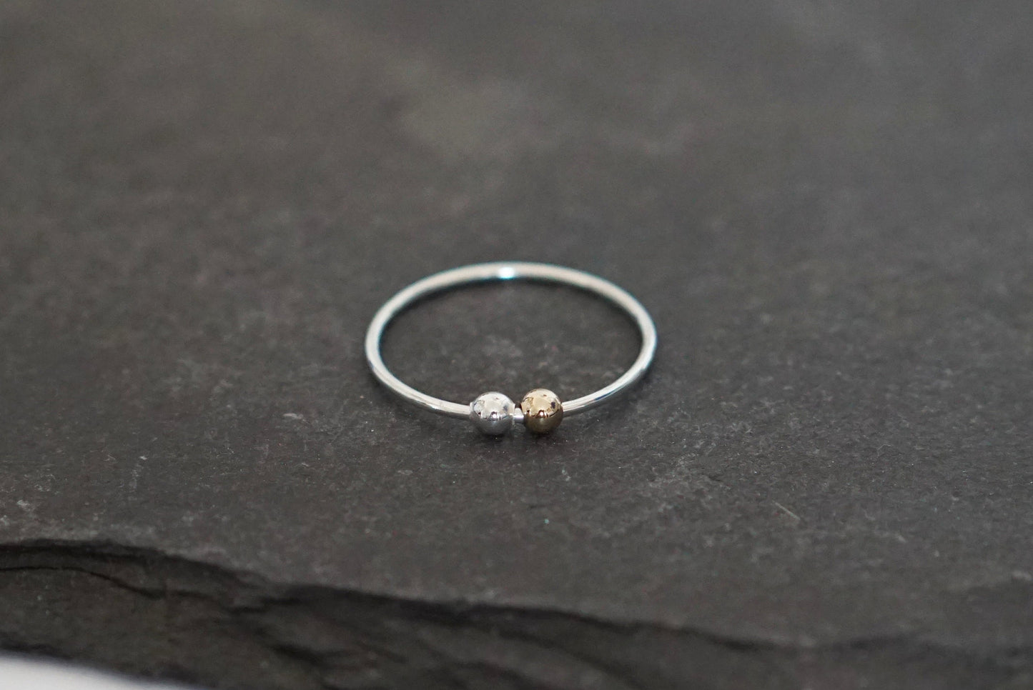 Fidget Ring Gold Filled & Silver Beads Sterling Silver