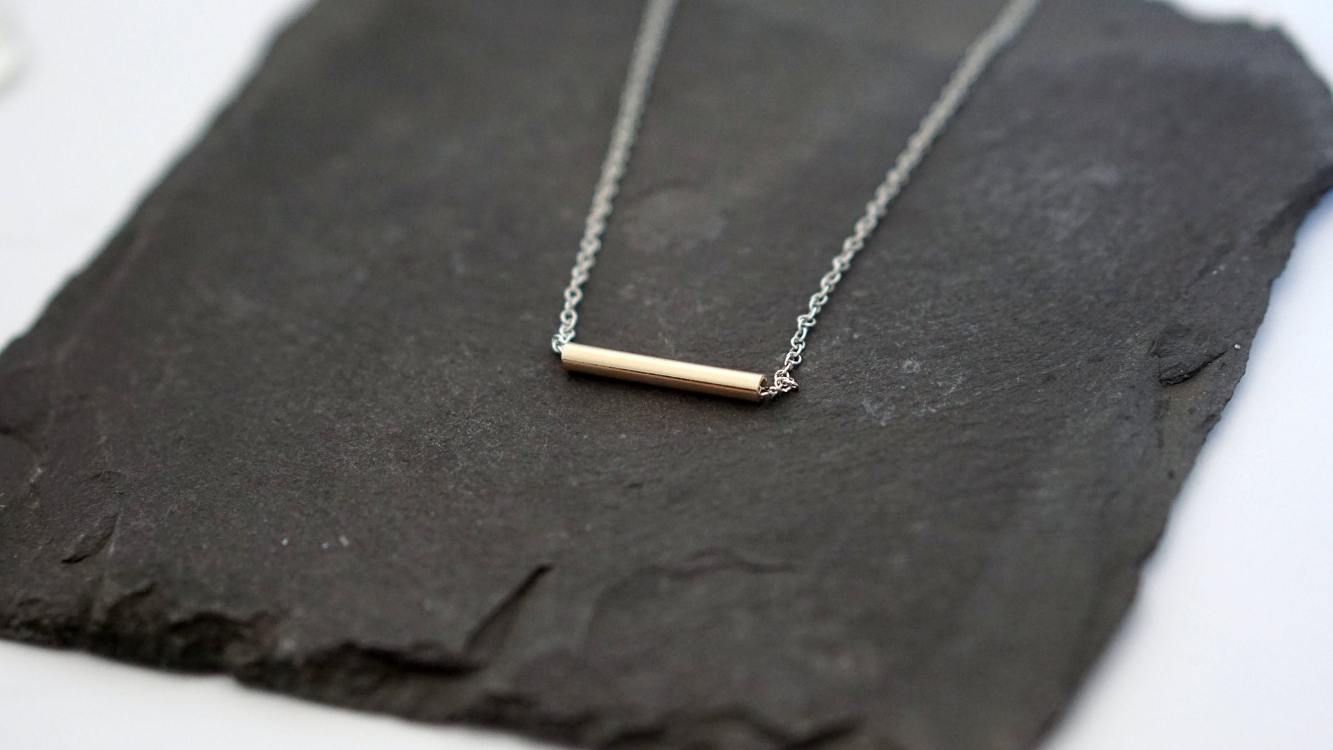 Solid Recycled 9ct Gold Bar Layering Necklace