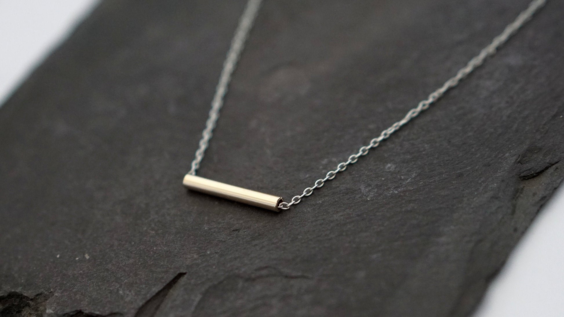 Solid Recycled 9ct Gold Bar Layering Necklace