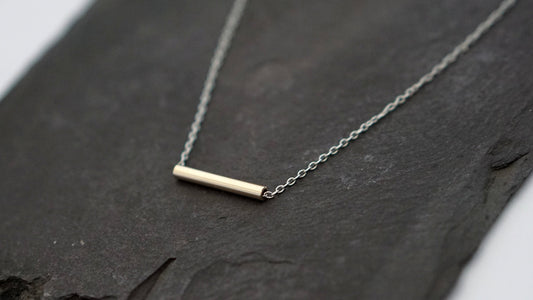 Solid Recycled 9ct Gold Bar Layering Necklace