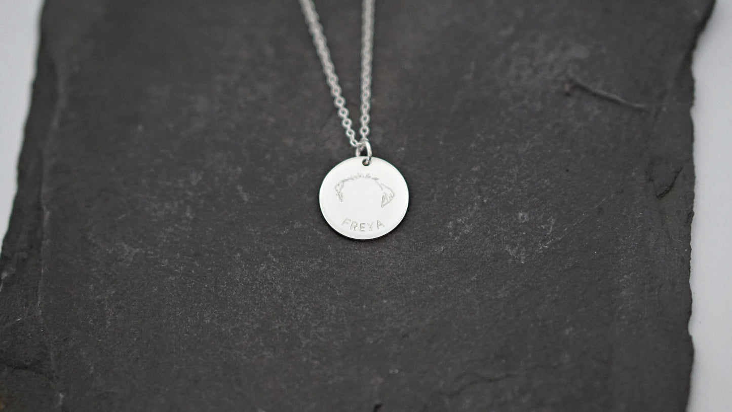 Dog Ears Personalised Sterling Silver Necklace