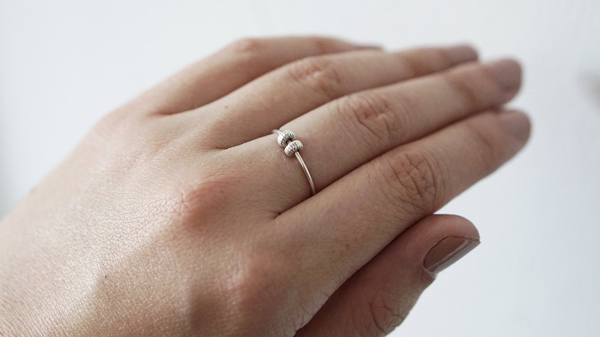 Fidget Ring Rondelle Beads Sterling Silver