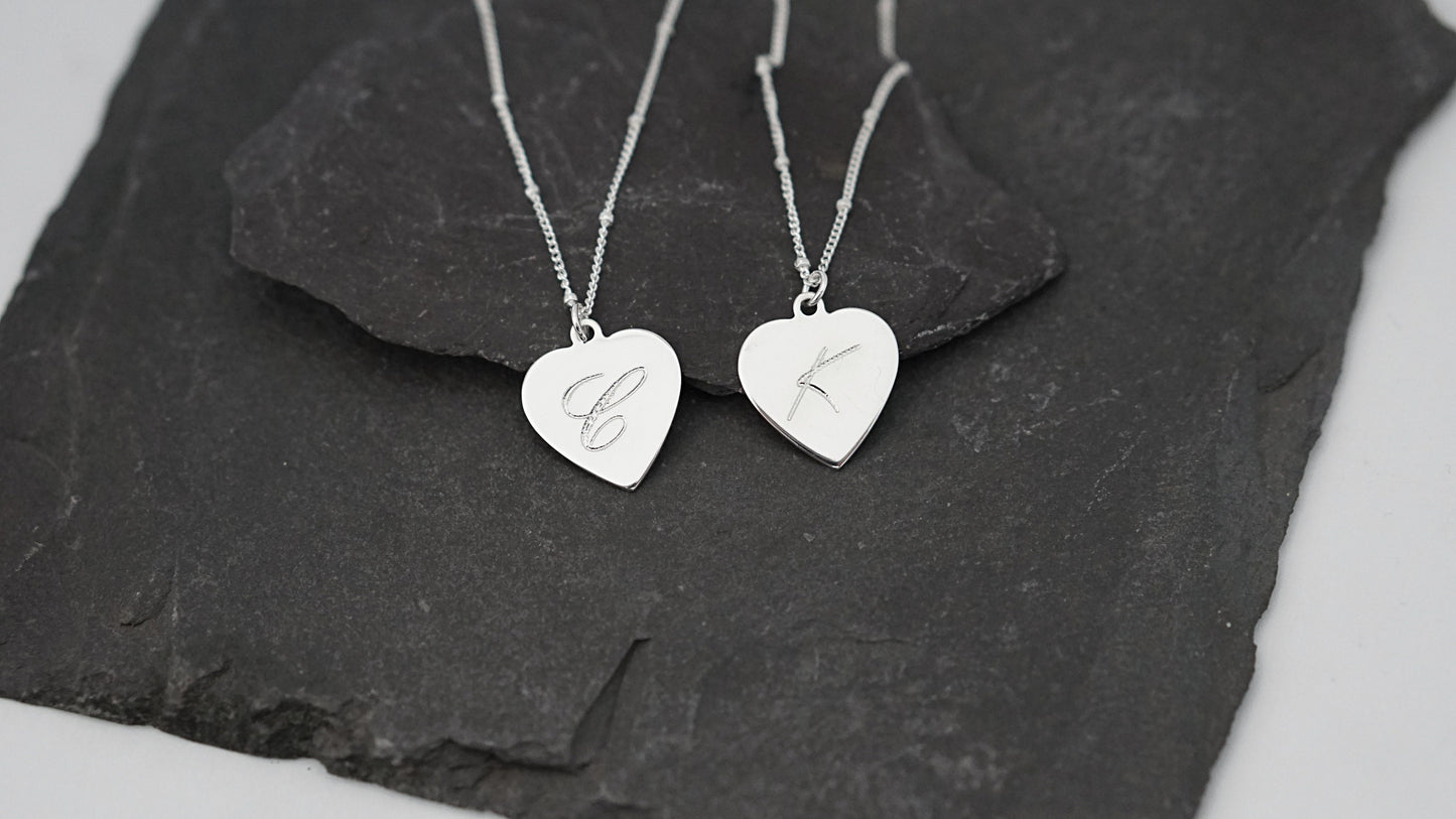 Personalised Monogram Engraved Sterling Silver Necklace