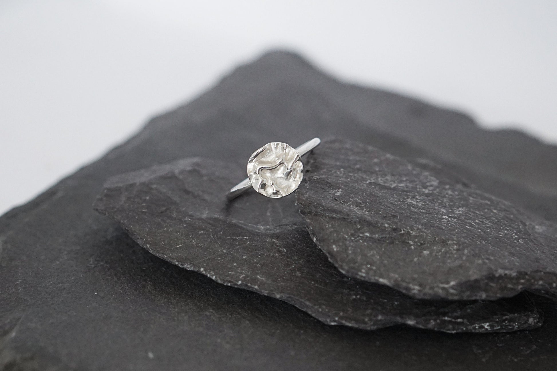 Moon Crater Sterling Silver Ring ~ statement ring, moon, lunar, stackable, reticulated, statement