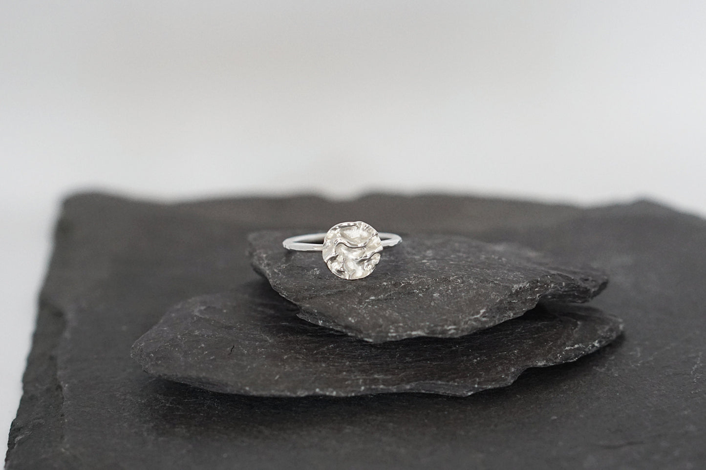 Moon Crater Sterling Silver Ring ~ statement ring, moon, lunar, stackable, reticulated, statement