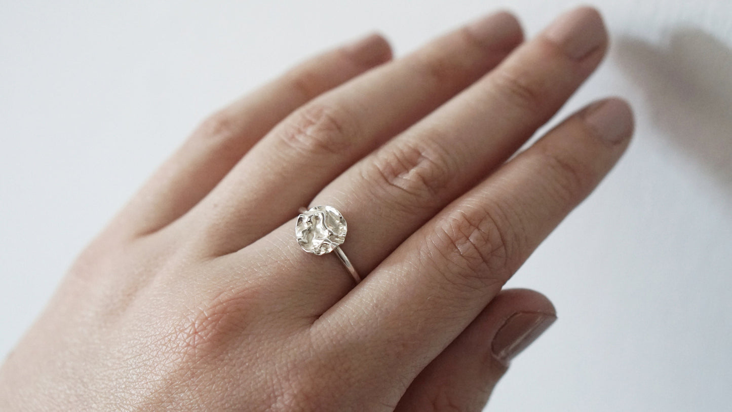 Moon Crater Sterling Silver Ring
