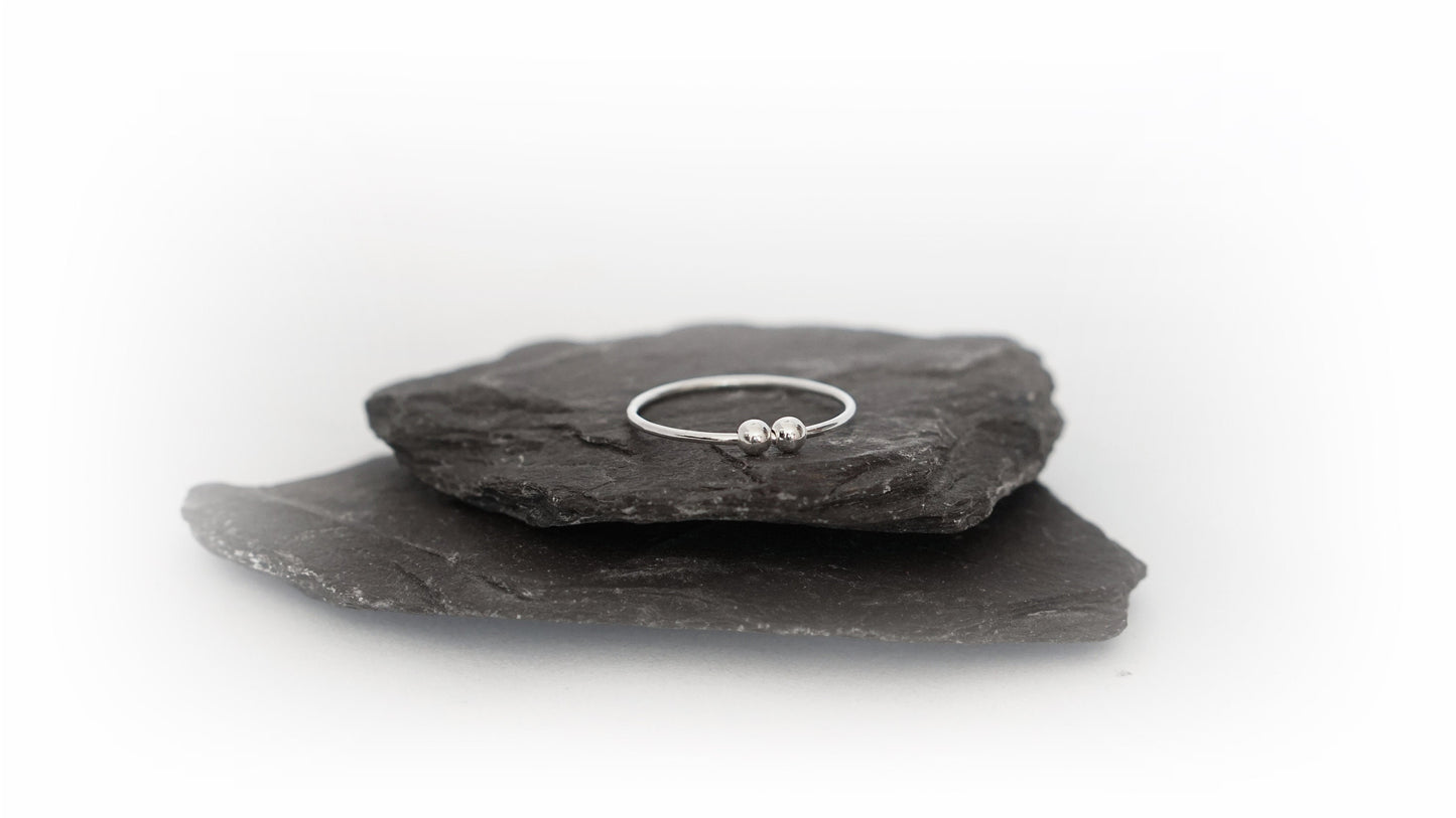 Fidget Ring Smooth Beads Sterling Silver