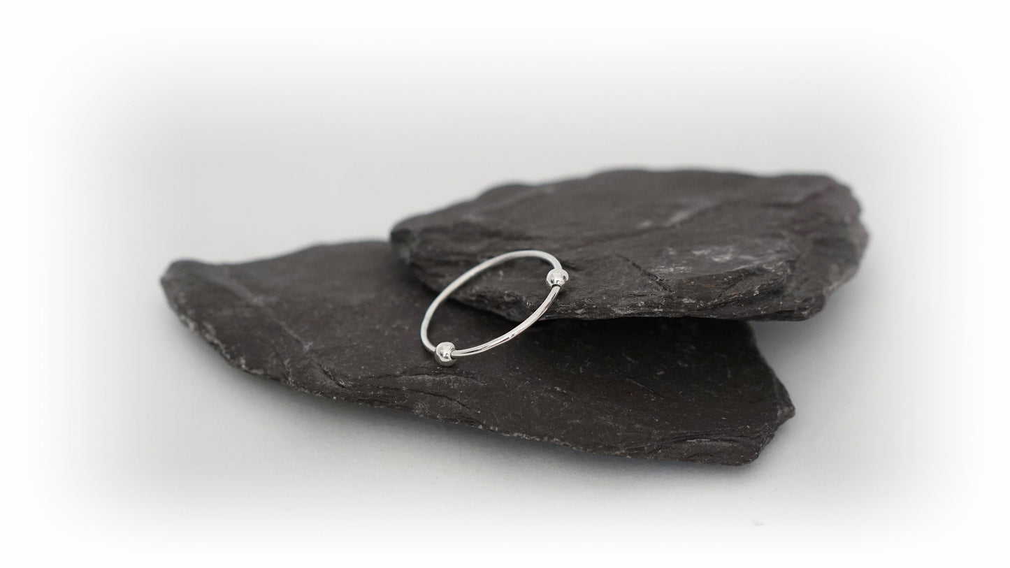 Fidget Ring Smooth Beads Sterling Silver
