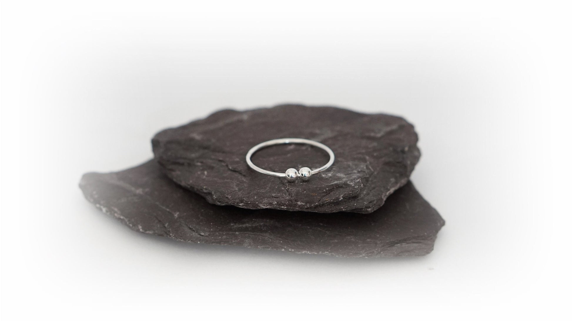 Fidget Ring Smooth Beads Sterling Silver