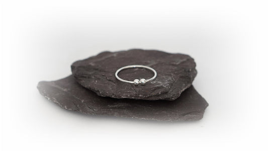 Fidget Ring Smooth Beads Sterling Silver