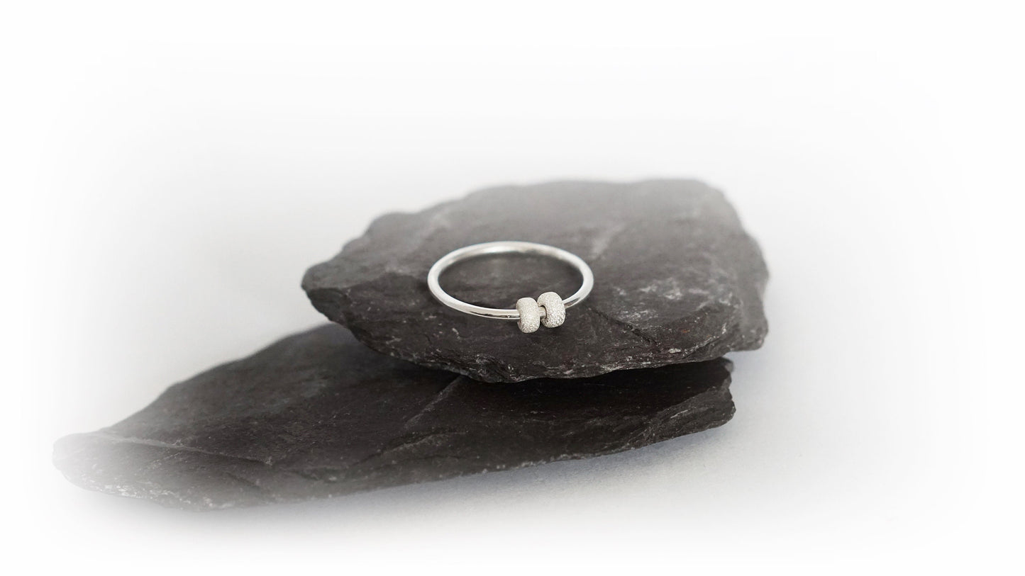 Frosted Doughnuts Fidget Ring Sterling Silver