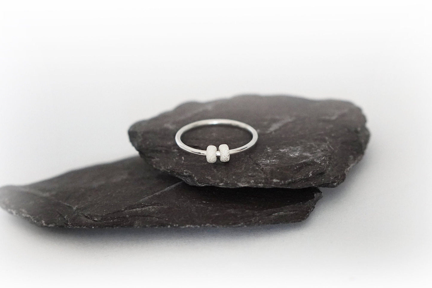 Frosted Doughnuts Fidget Ring Sterling Silver