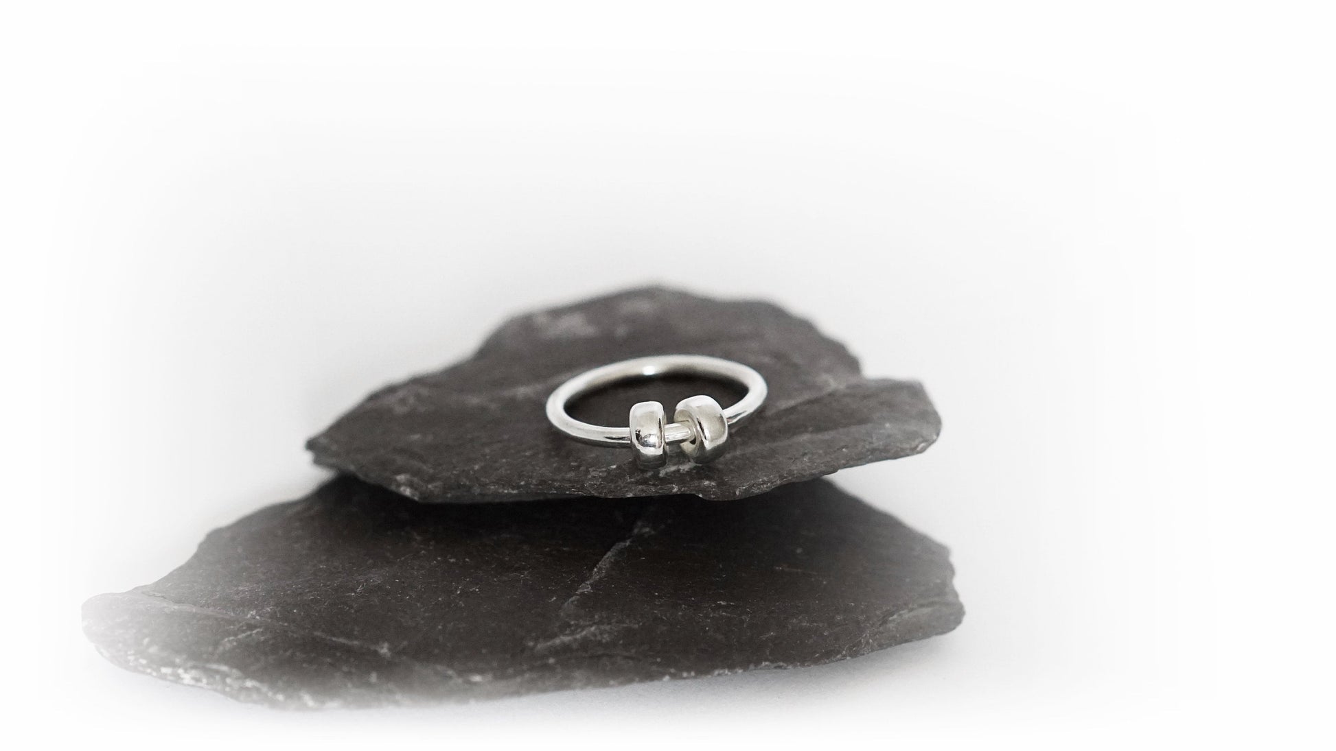 Chunky Doughnuts Fidget Ring Sterling Silver ~ stackable, worry ring, spinner, anxiety, ADHD, meditation