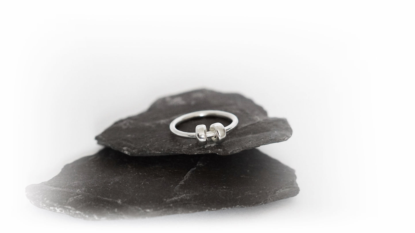 Chunky Doughnuts Fidget Ring Sterling Silver