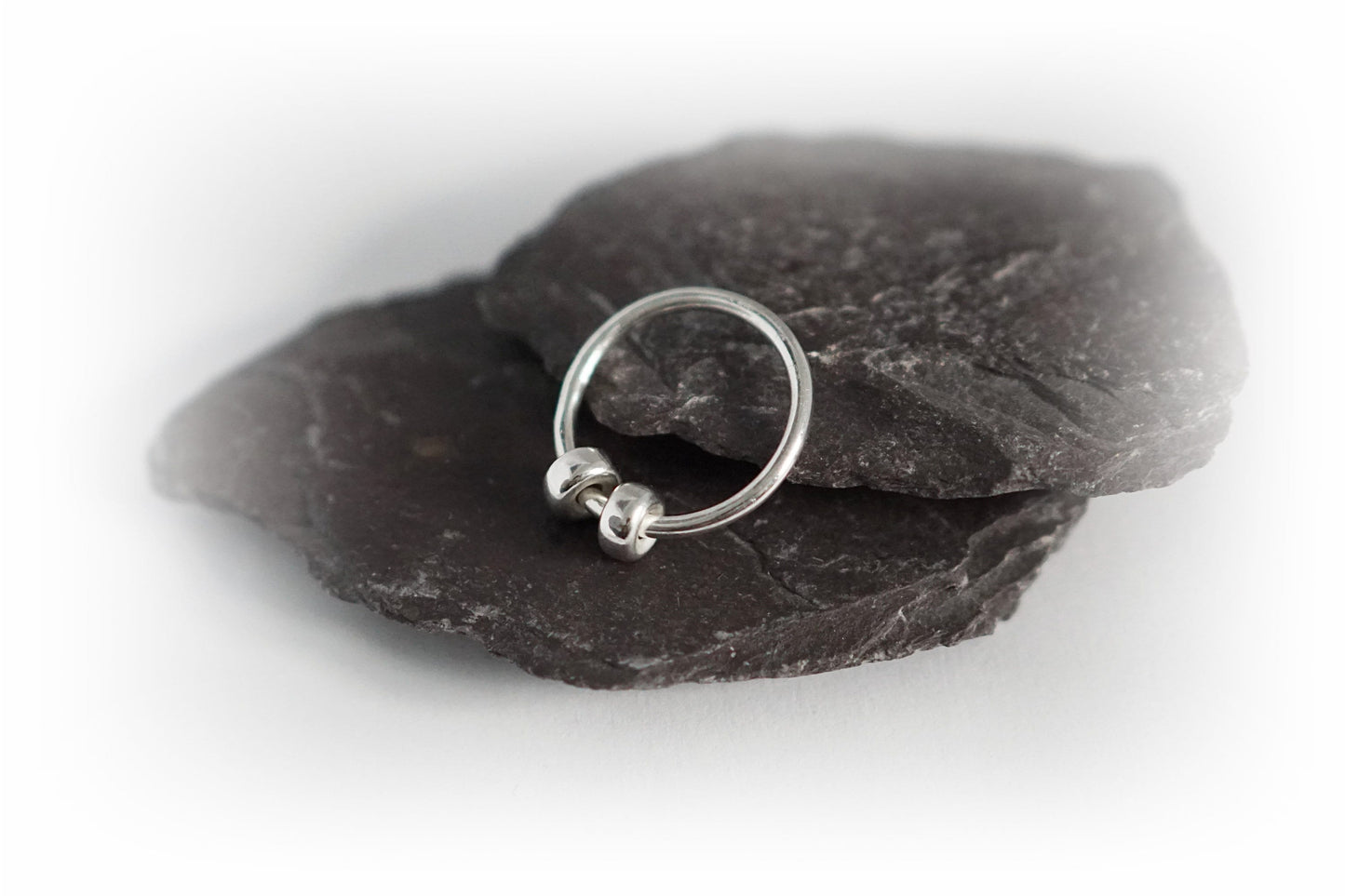 Chunky Doughnuts Fidget Ring Sterling Silver ~ stackable, worry ring, spinner, anxiety, ADHD, meditation