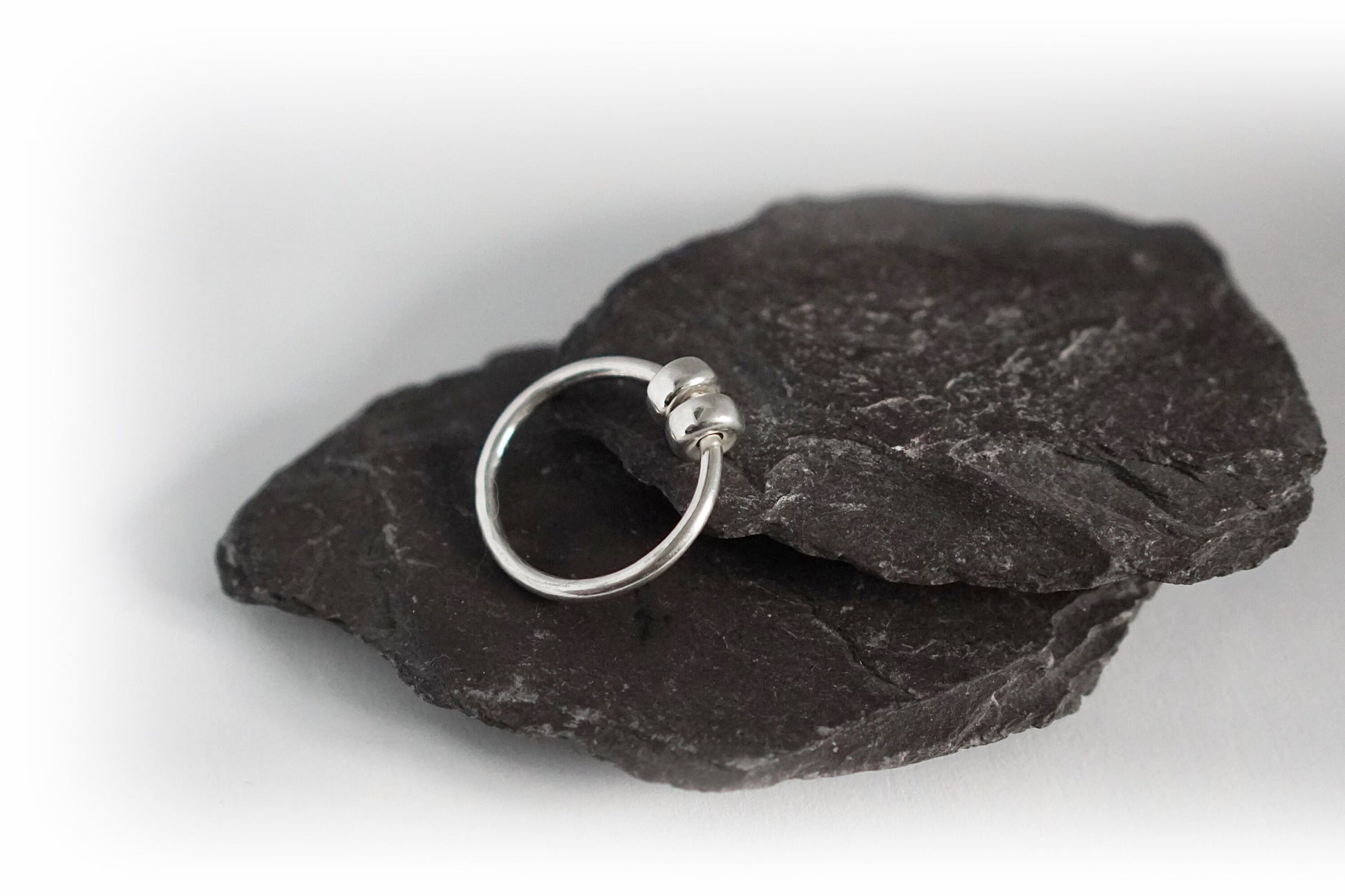 Chunky Doughnuts Fidget Ring Sterling Silver ~ stackable, worry ring, spinner, anxiety, ADHD, meditation
