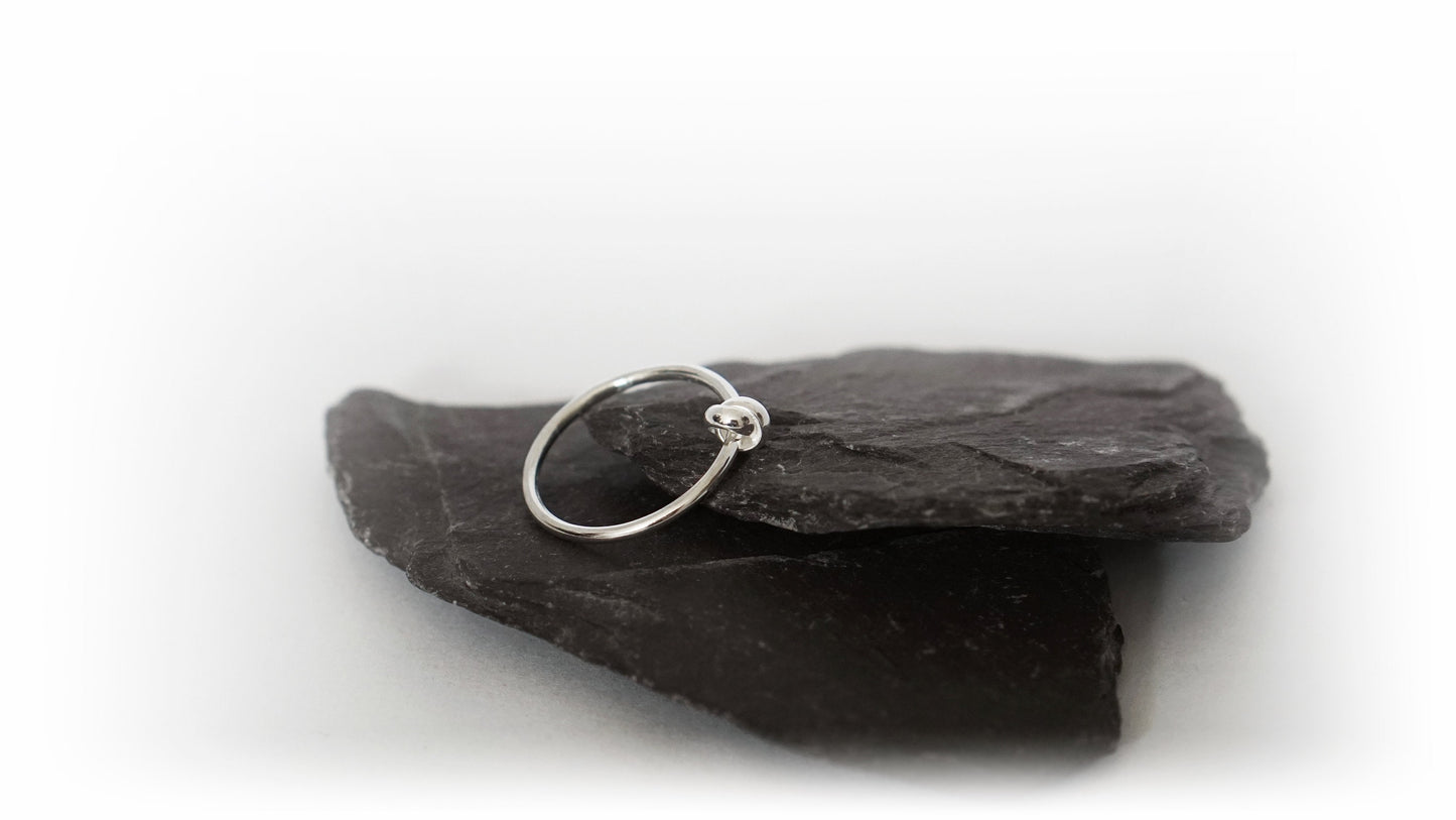 Knot Fidget Ring Sterling Silver ~ stackable, worry ring, spinner, anxiety, ADHD, meditation