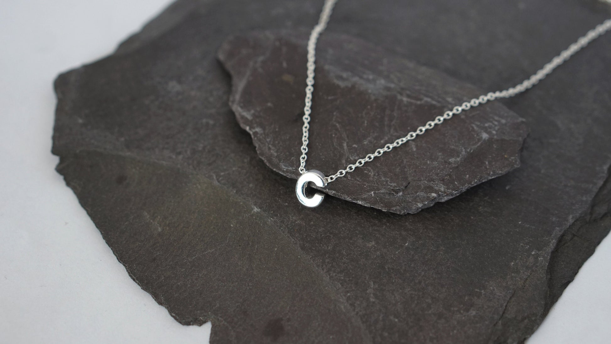 Personalised 3D Initial Sterling Silver Name Necklace