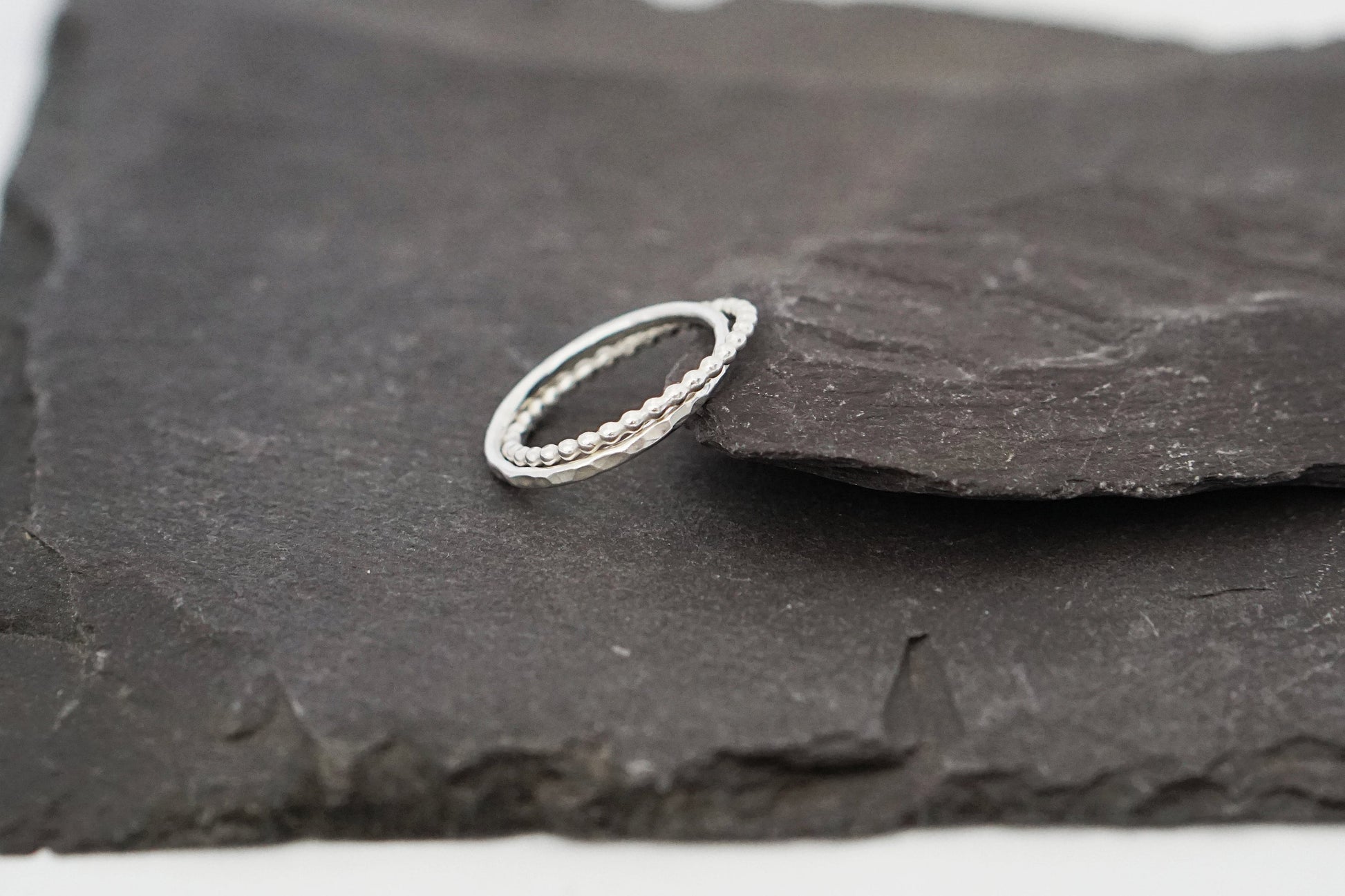 Textured Interlocking Bands Recycled Sterling Silver Ring