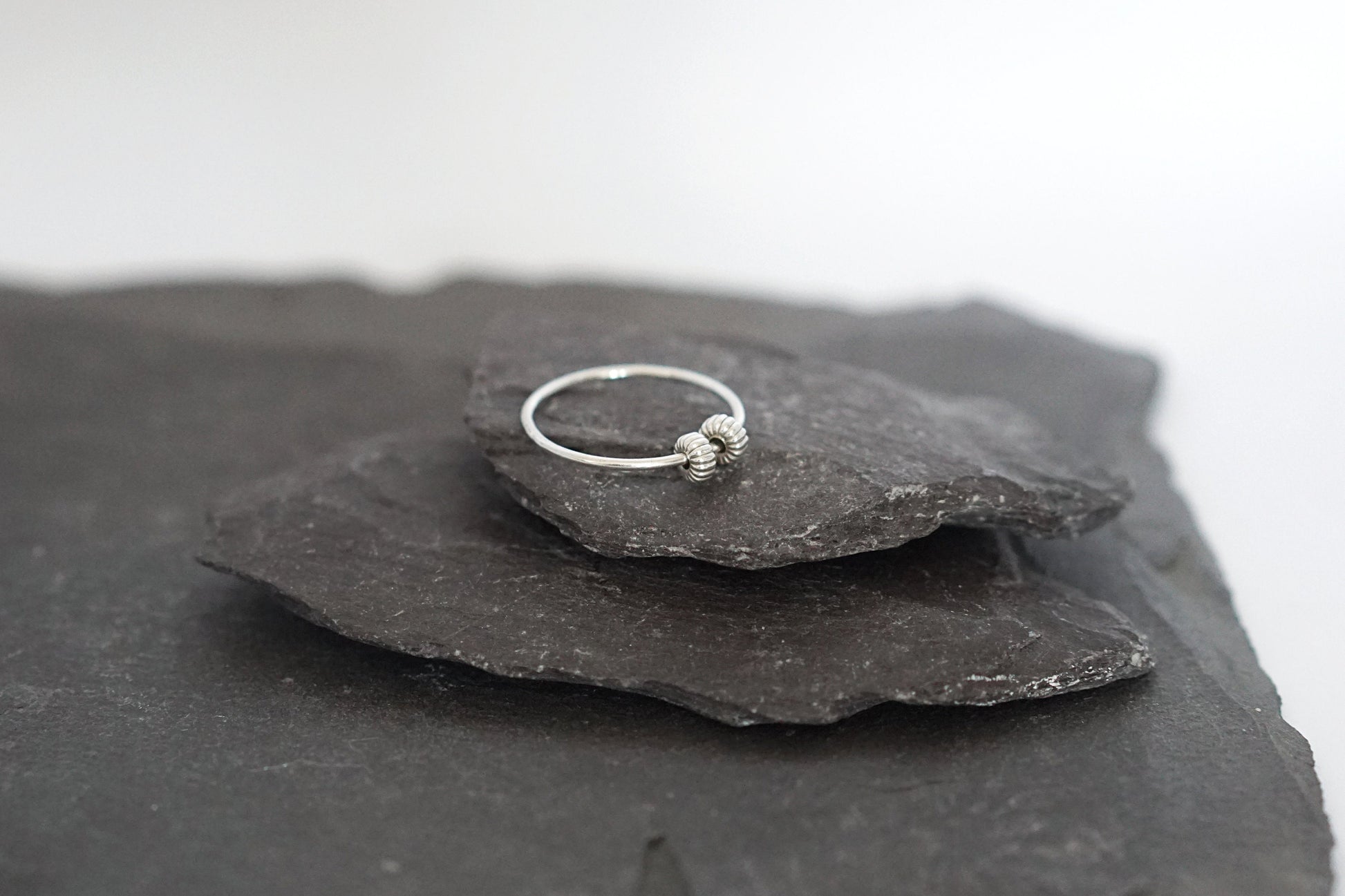 Fidget Ring Rondelle Beads Sterling Silver