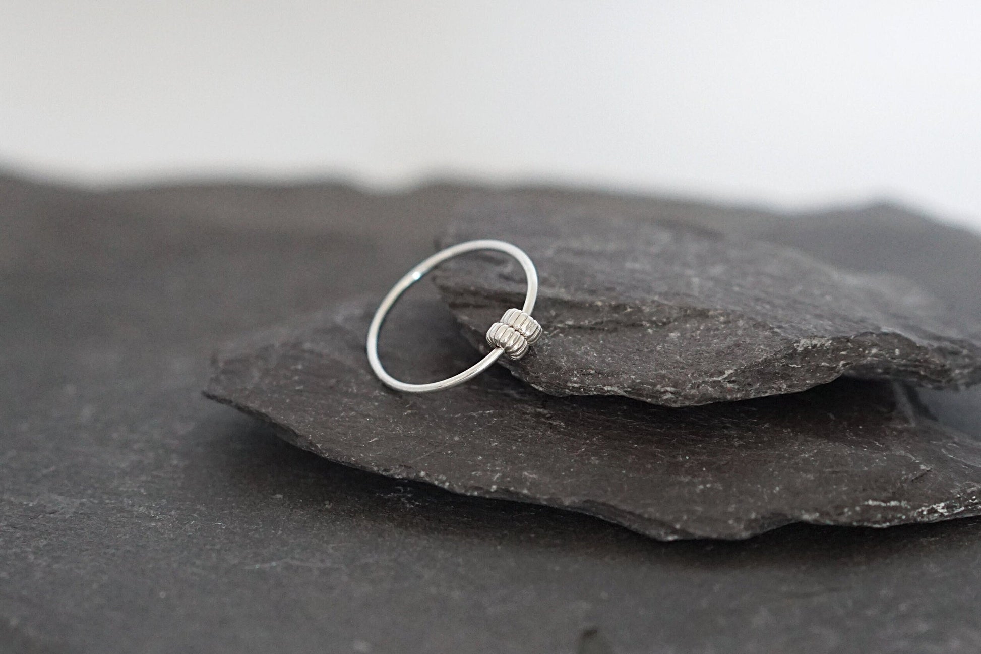 Fidget Ring Rondelle Beads Sterling Silver