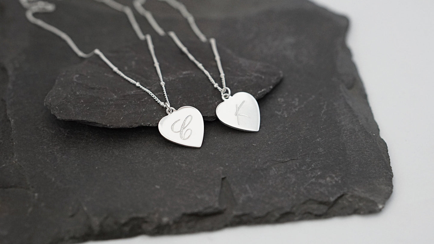 Personalised Monogram Engraved Sterling Silver Necklace ~ name necklace, initial, birthday, best friends, gift for her, stocking filler