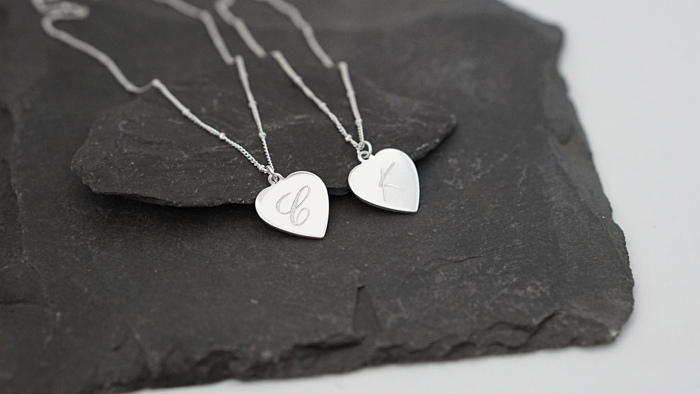 Personalised Monogram Engraved Sterling Silver Necklace