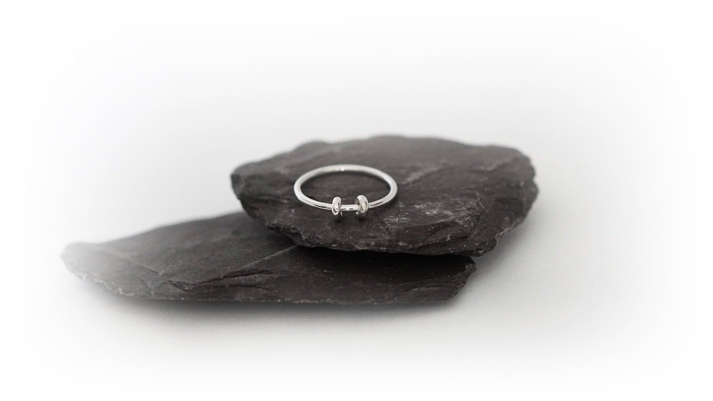 Doughnuts Fidget Ring Sterling Silver