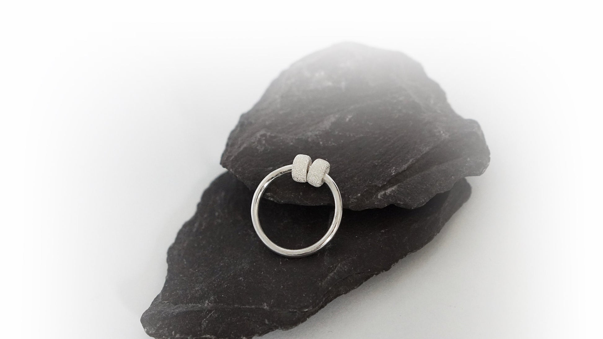 Chunky Frosted Doughnuts Fidget Ring Sterling Silver