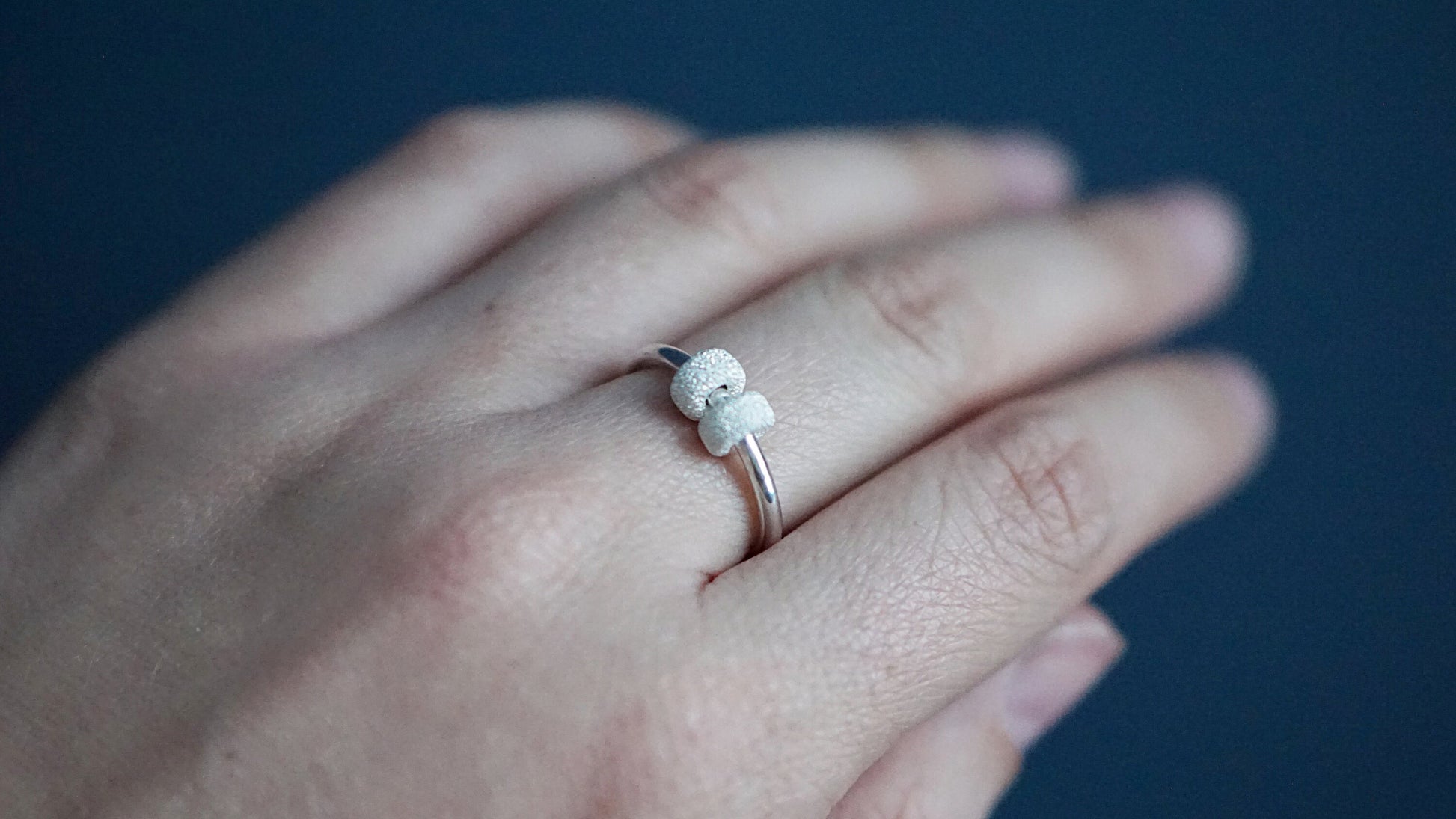 Chunky Frosted Doughnuts Fidget Ring Sterling Silver