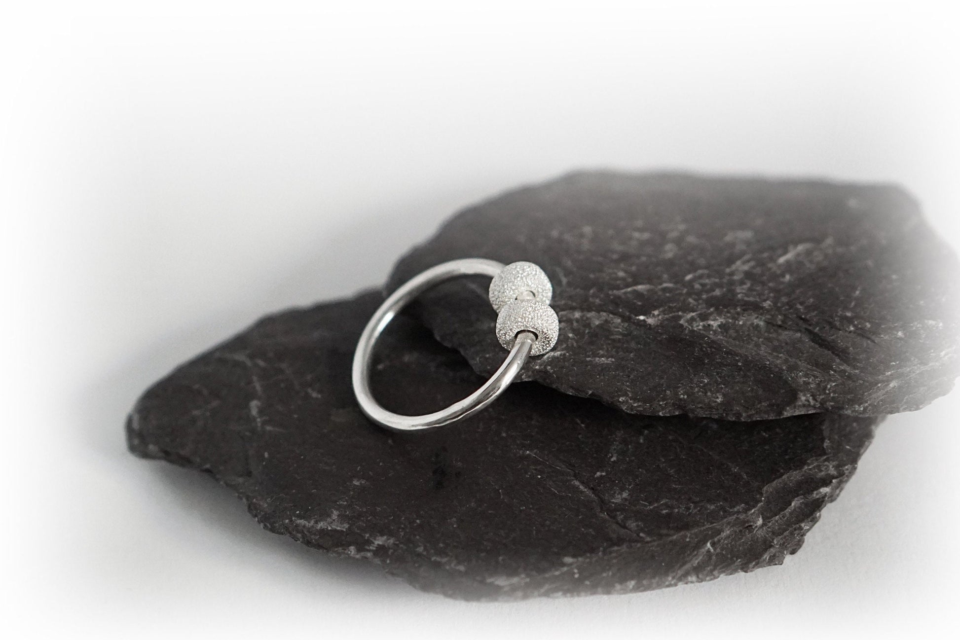 Chunky Frosted Doughnuts Fidget Ring Sterling Silver