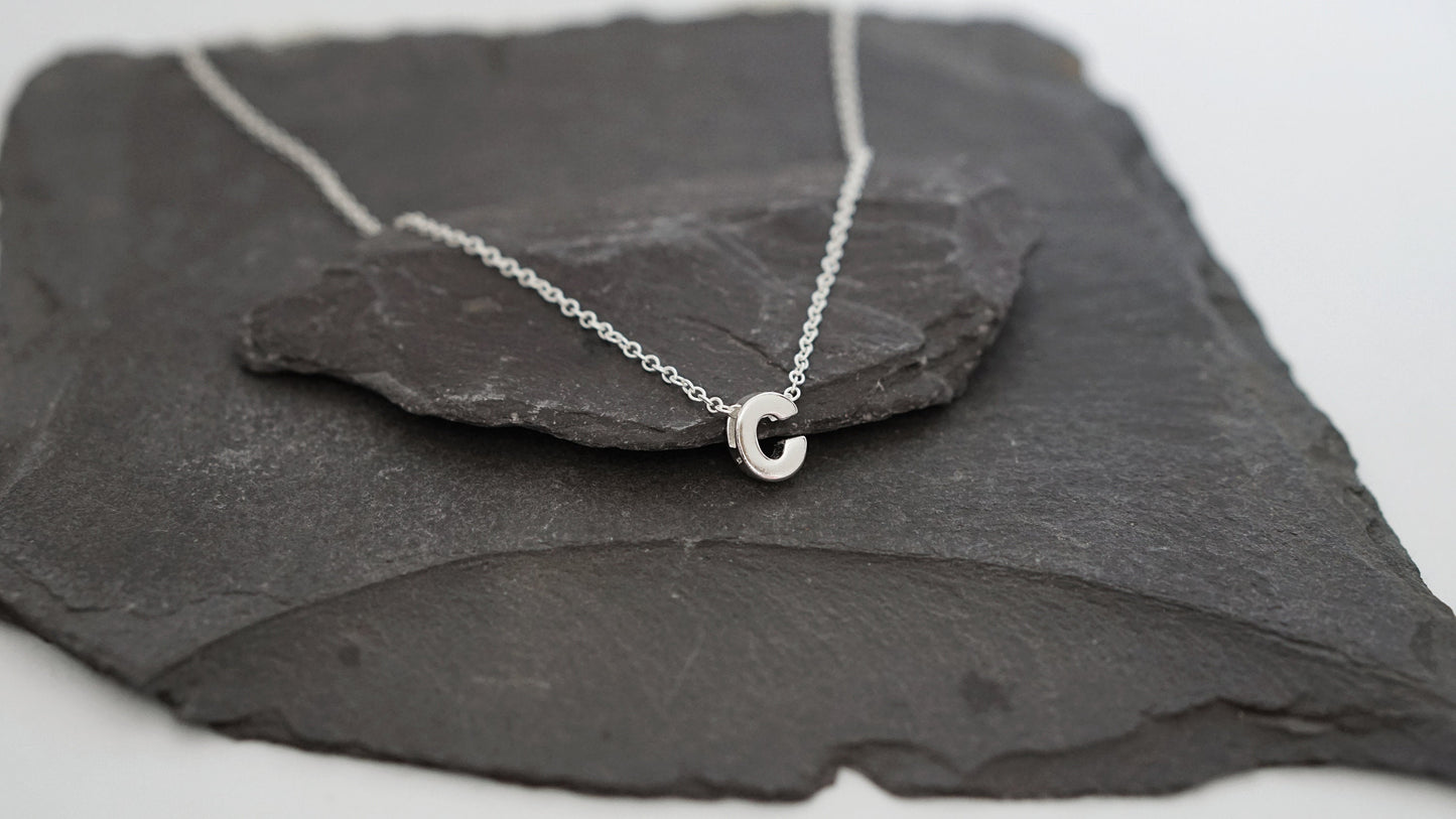 Personalised 3D Initial Sterling Silver Name Necklace