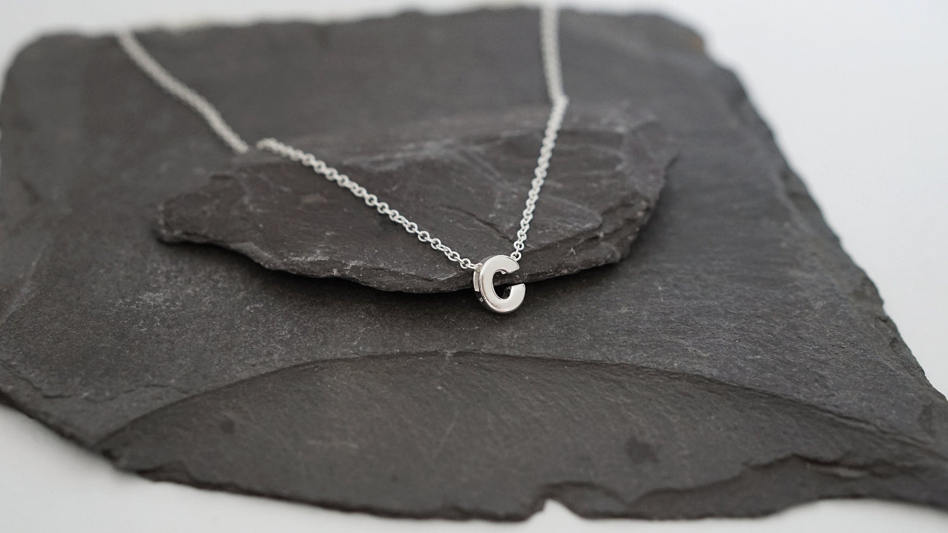 Personalised 3D Initial Sterling Silver Name Necklace