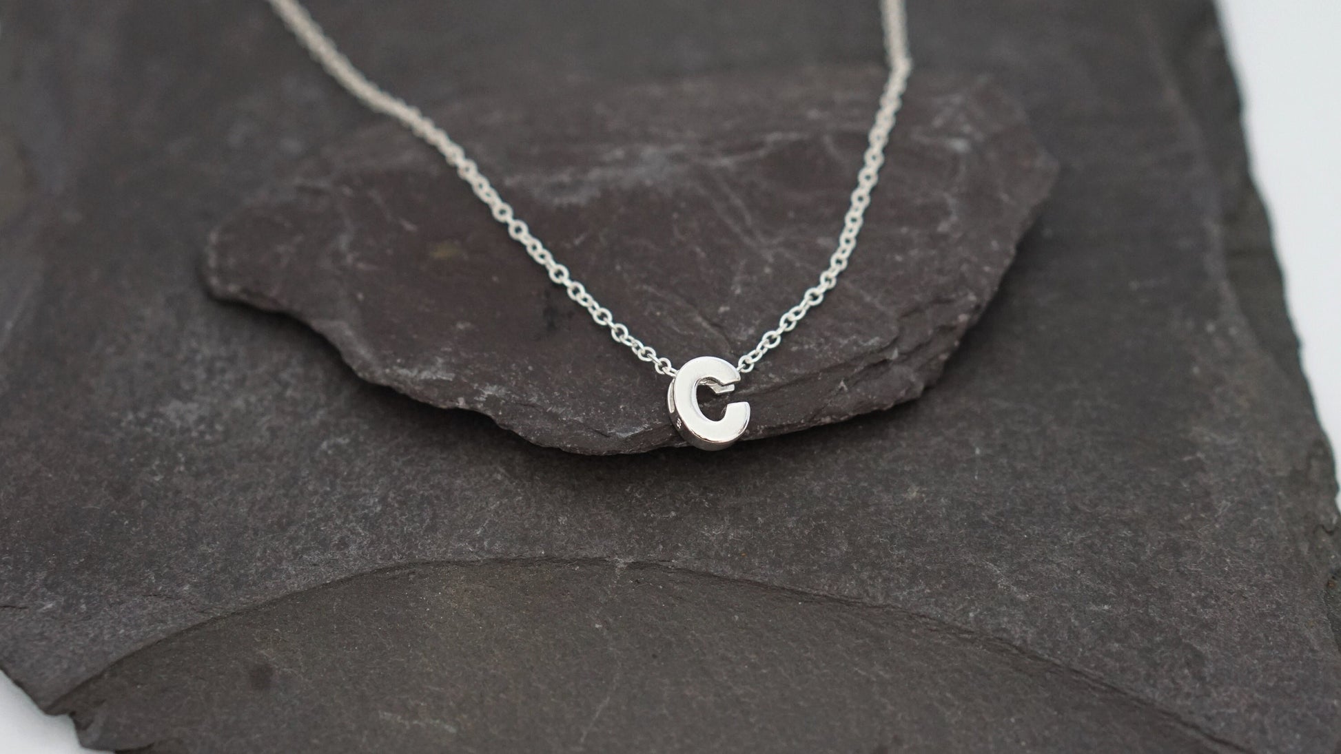 Personalised 3D Initial Sterling Silver Name Necklace