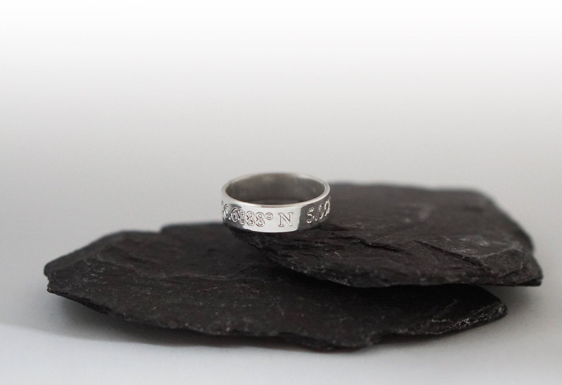 Recycled Sterling Silver Personalised Engraved Band