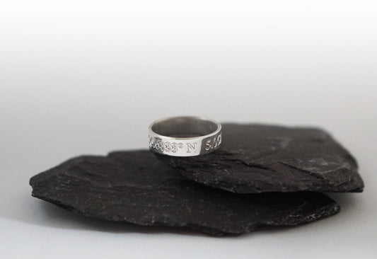 Recycled Sterling Silver Personalised Engraved Band