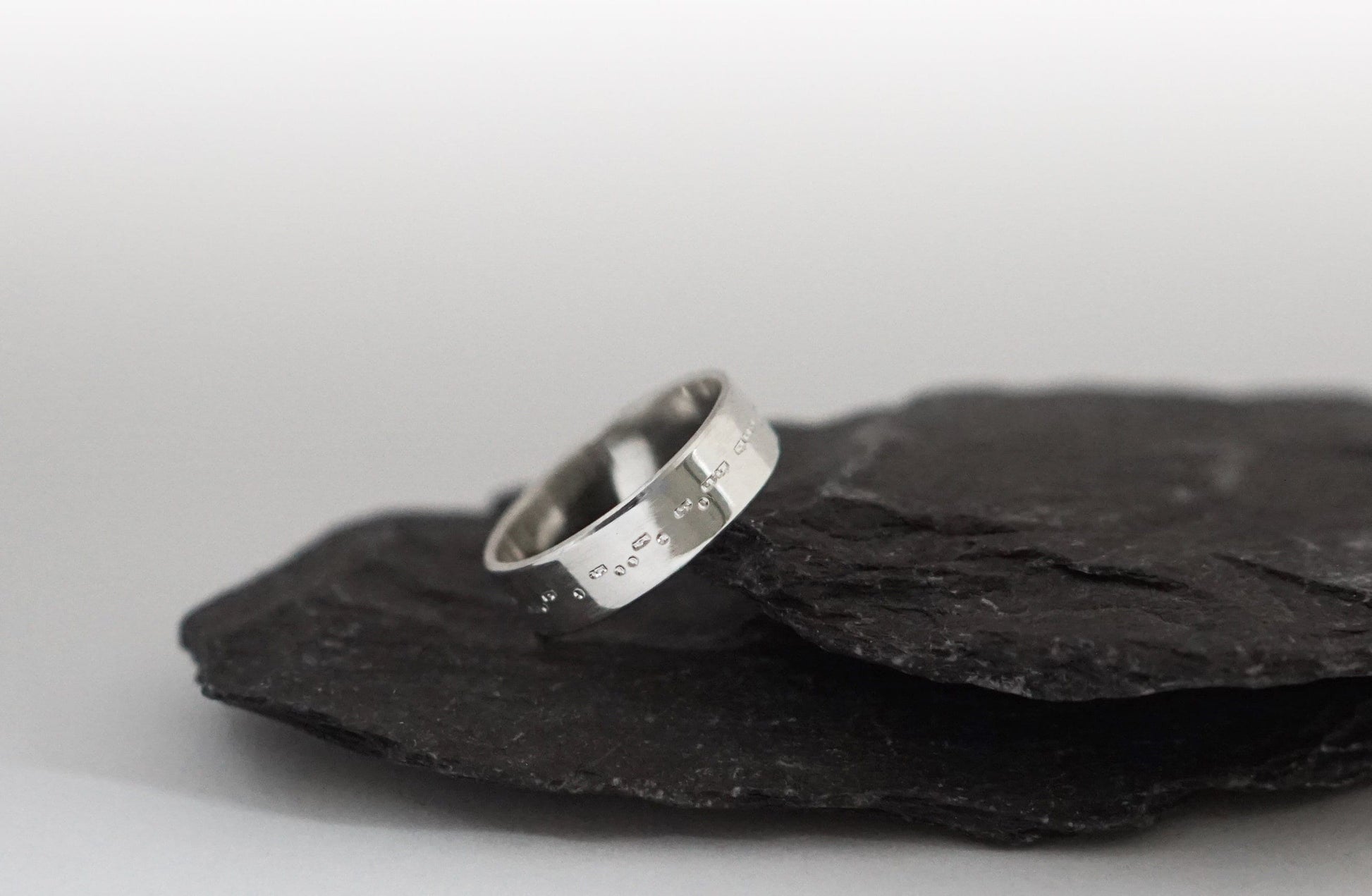 Recycled Sterling Silver Morse Code Personalised Band